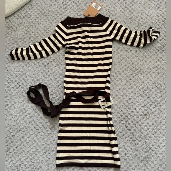 Frankie's Bikinis Black and White Striped Mini Dress - Picture 2 of 2